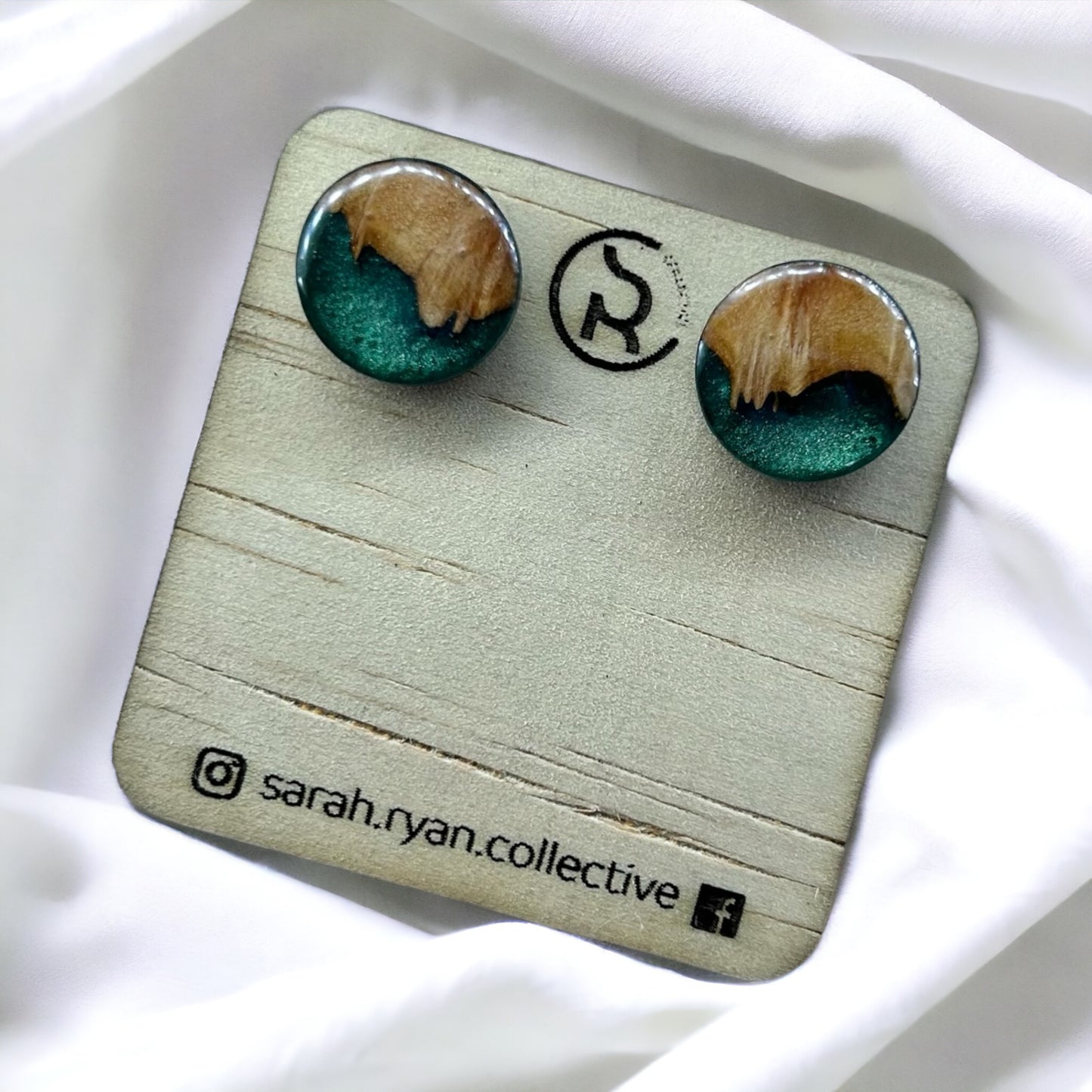Reswood Australian Burl Circle Studs 15mm