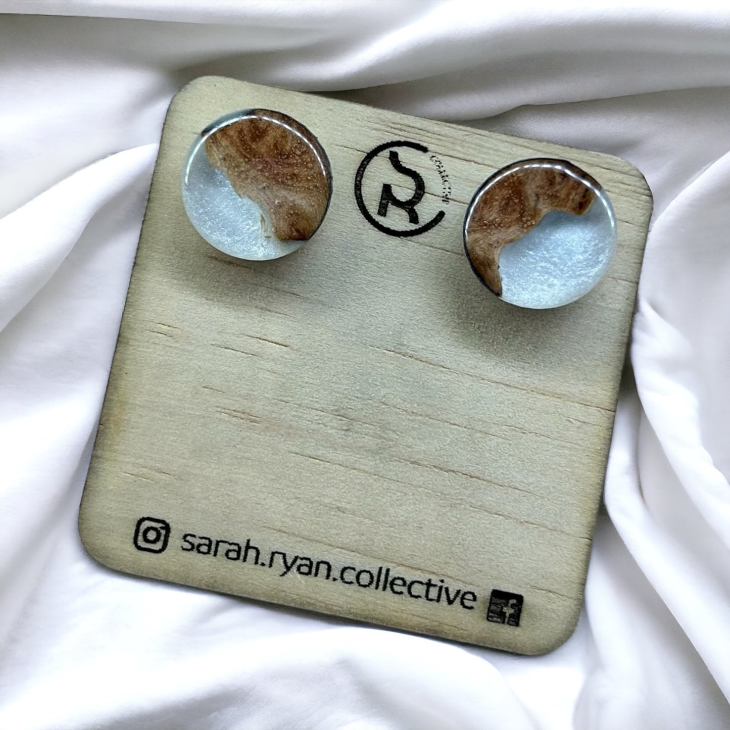 Reswood Australian Burl Circle Studs 15mm
