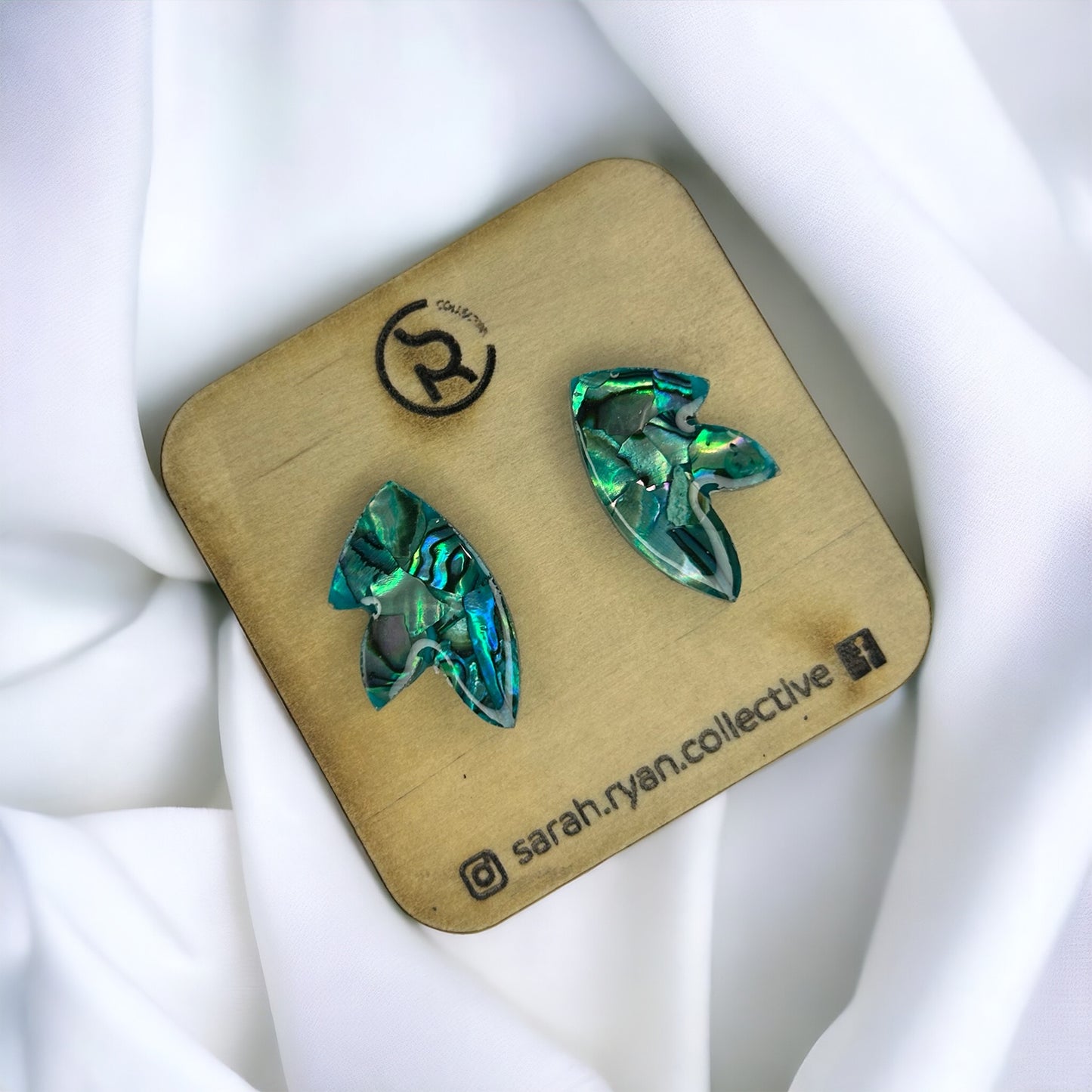 Crushed Abalone Shell 'Spiky' Statement Studs
