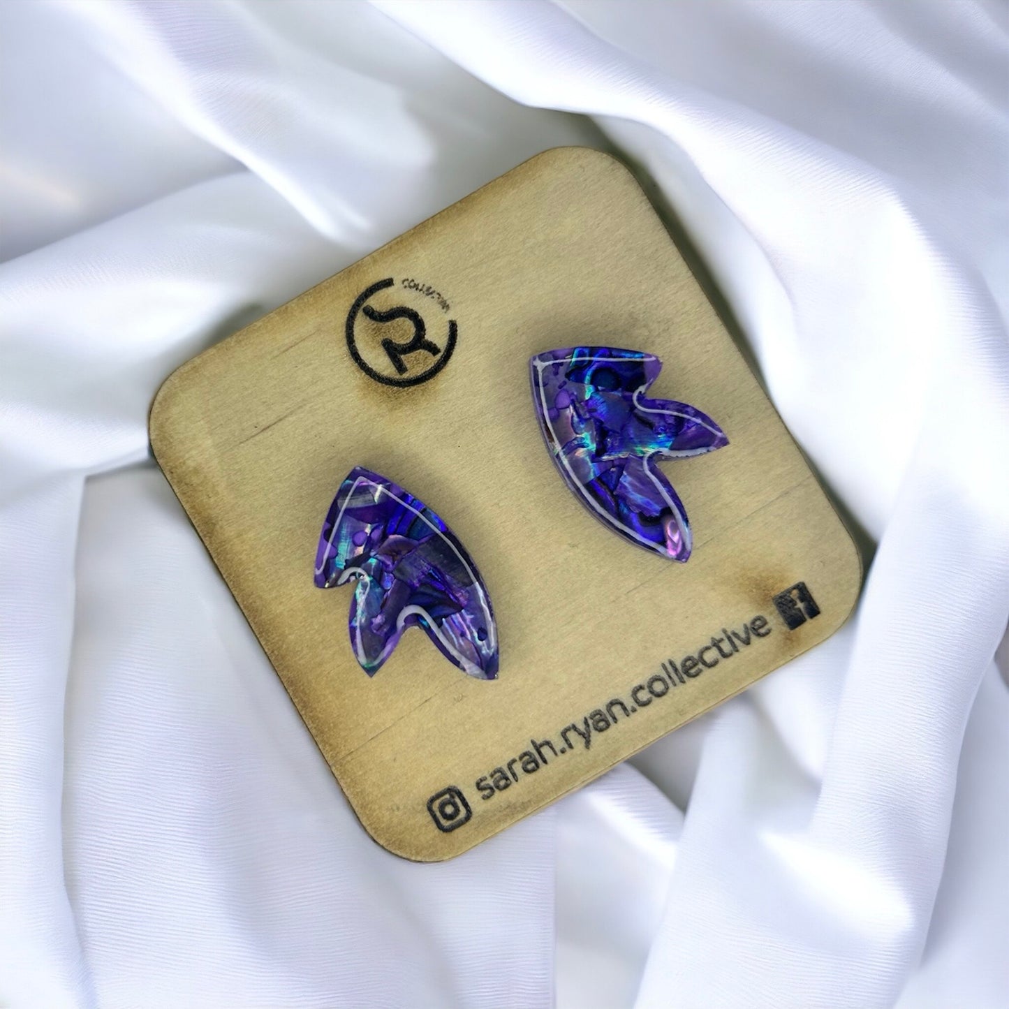 Crushed Abalone Shell 'Spiky' Statement Studs