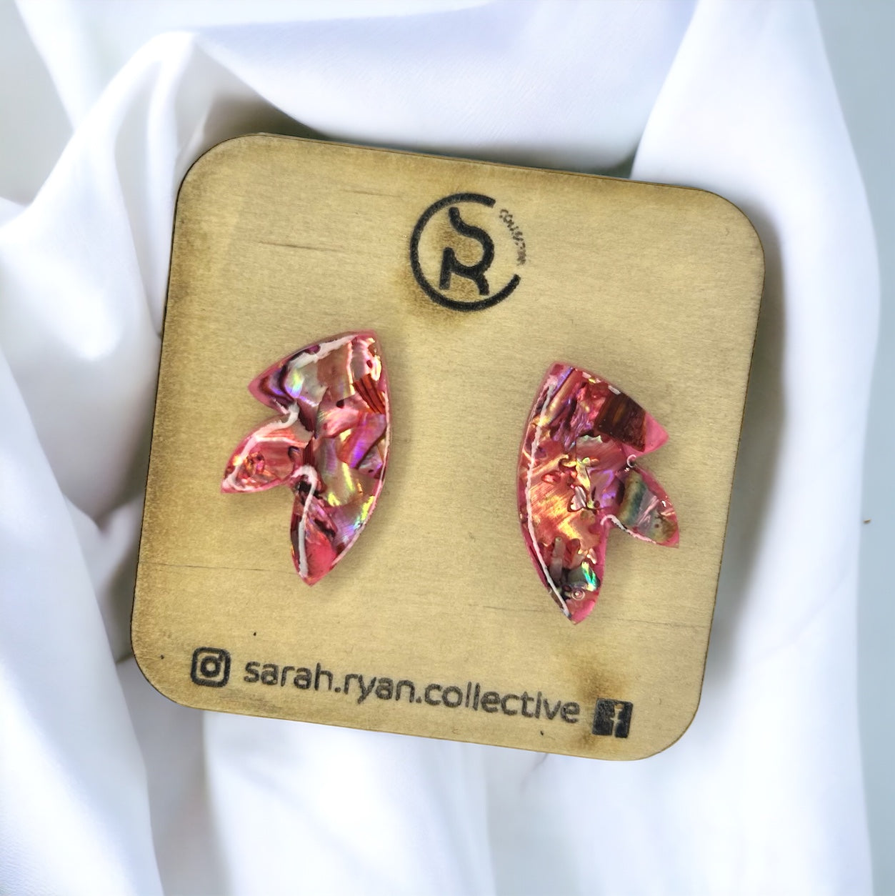 Crushed Abalone Shell 'Spiky' Statement Studs
