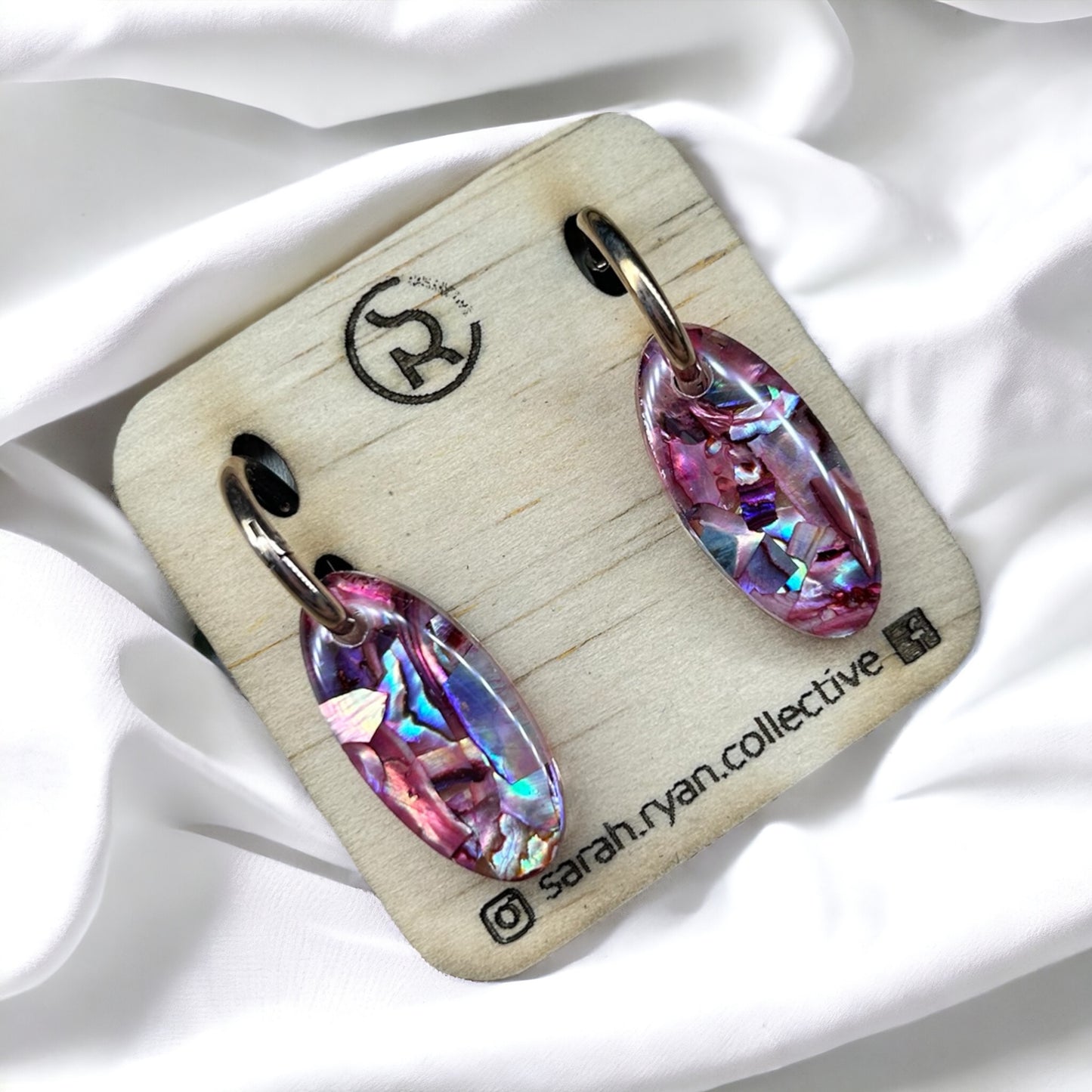 Crushed Abalone Shell Oval Huggies