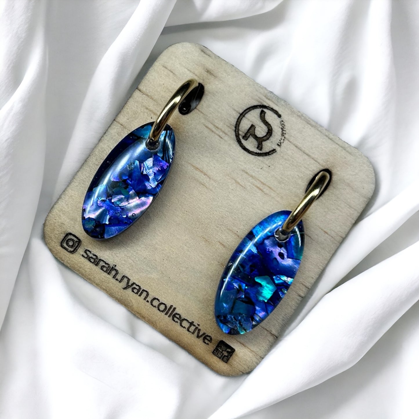 Crushed Abalone Shell Oval Huggies