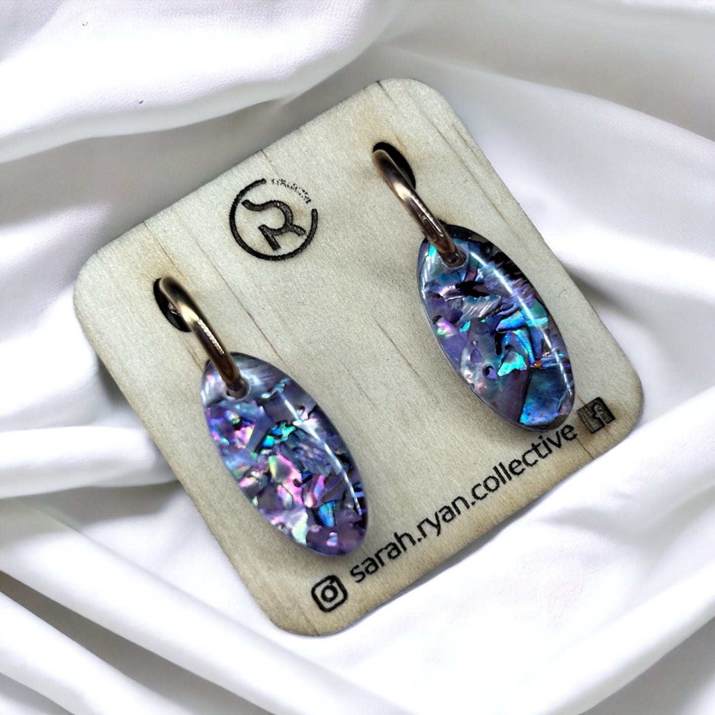 Crushed Abalone Shell Oval Huggies