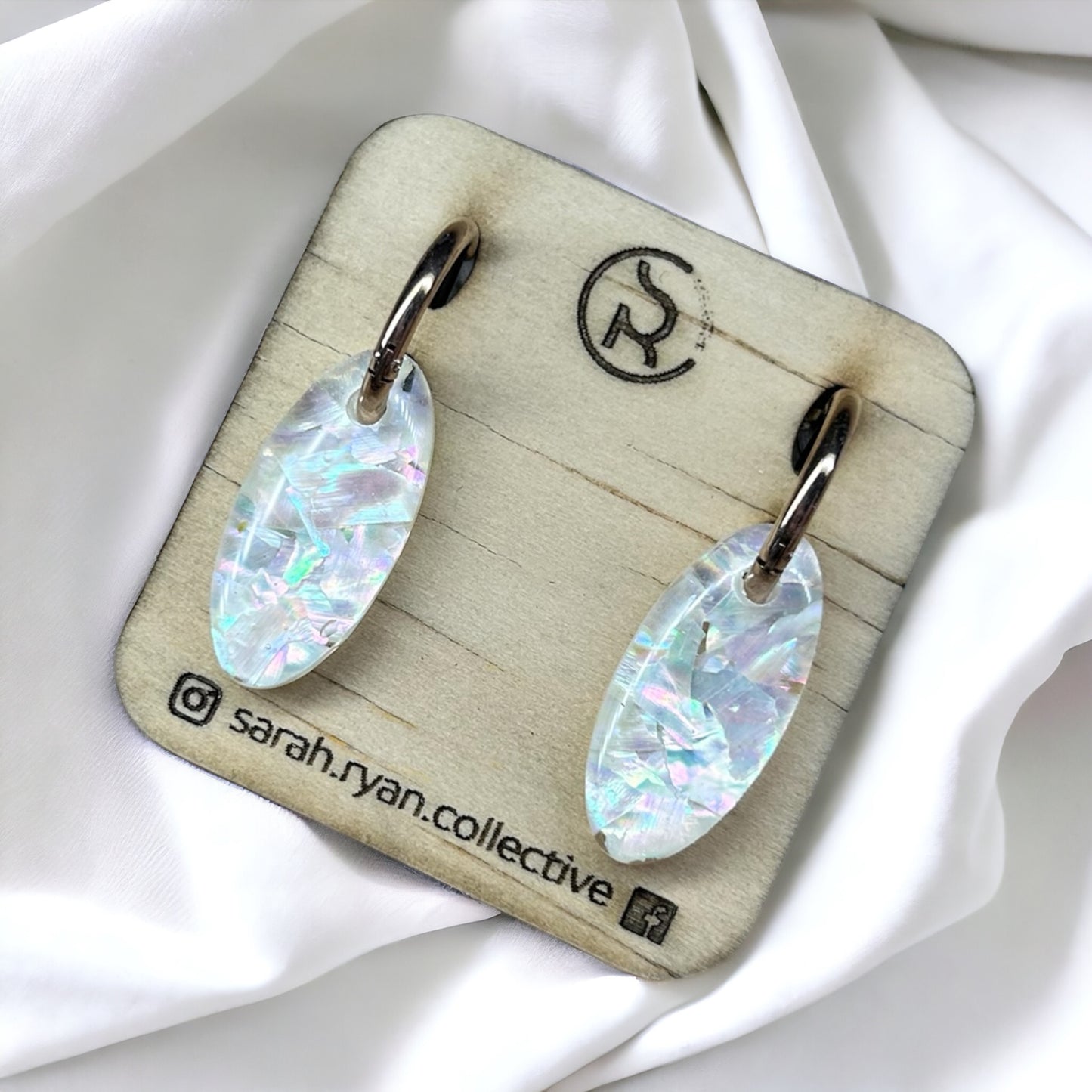 Crushed Abalone Shell Oval Huggies