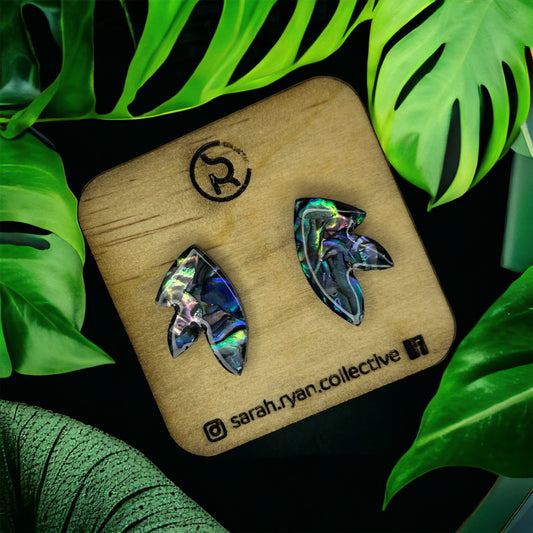 Crushed Abalone Shell 'Spiky' Statement Studs