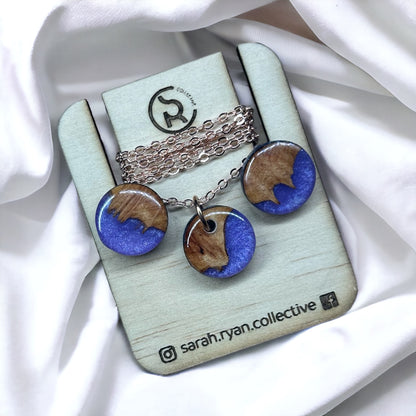 Reswood Dainty 15mm Pendant & Stud Set