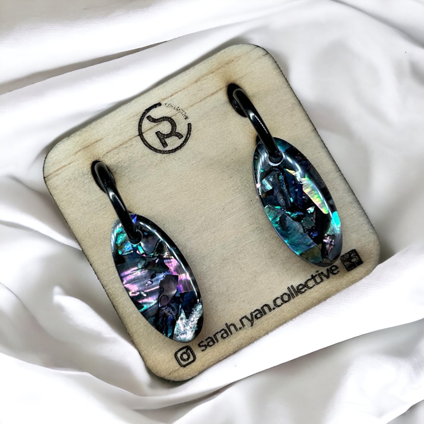 Crushed Abalone Shell Oval Huggies