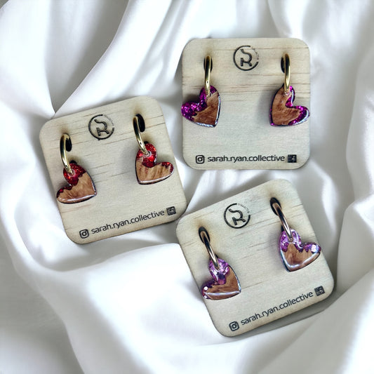 Reswood Mini Heart Huggies